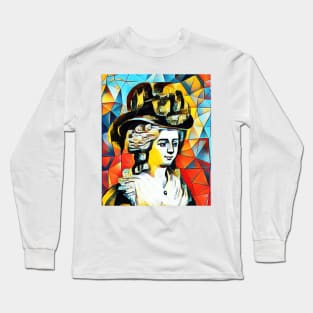 Frances Burney Abstract Portrait | Frances Burney Abstract Artwork 15 Long Sleeve T-Shirt